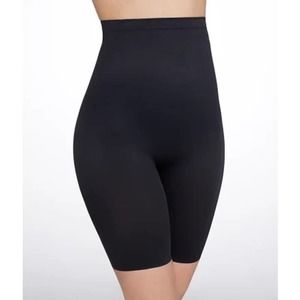 WACOAL Black High Waist Long Leg Body Lift Thigh Shaper ~ Women's Size 7 - L